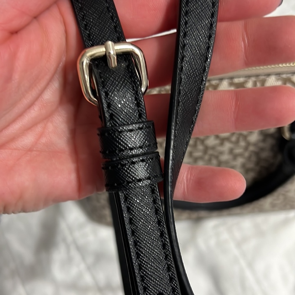 NEW!DKNY Catherine Dome Satchel Brown Black Monogram Logo Shoulder/Crossbody Bag - Picture 6 of 12